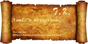 Tamás Krisztina névjegykártya